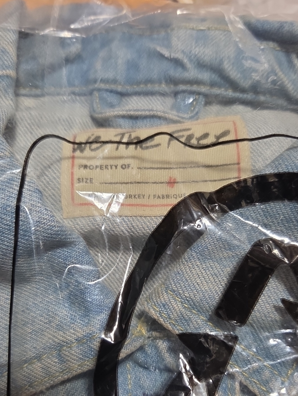NEW We The Free People Fringe Out Tassle Denim Jean Jacket Shacket, Medium - Picture 5 of 5